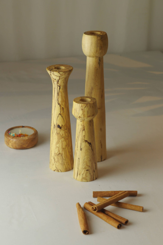 ست جا شمعی بلند pastilwood چوب افرا