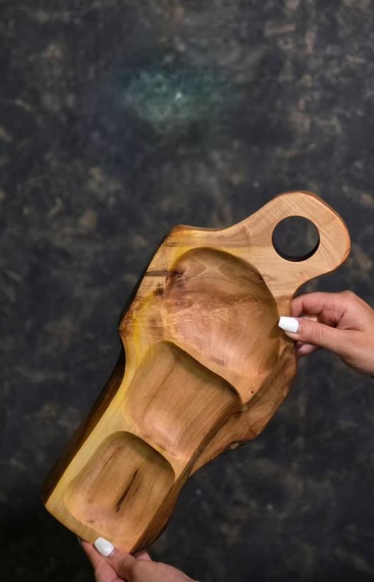اردوخوری روستیک شماره ۵ _سه خانه pastilwood چوب گردو- تک نسخه