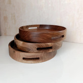 سینی پذیرایی گرد Pastilwood چوب گردو