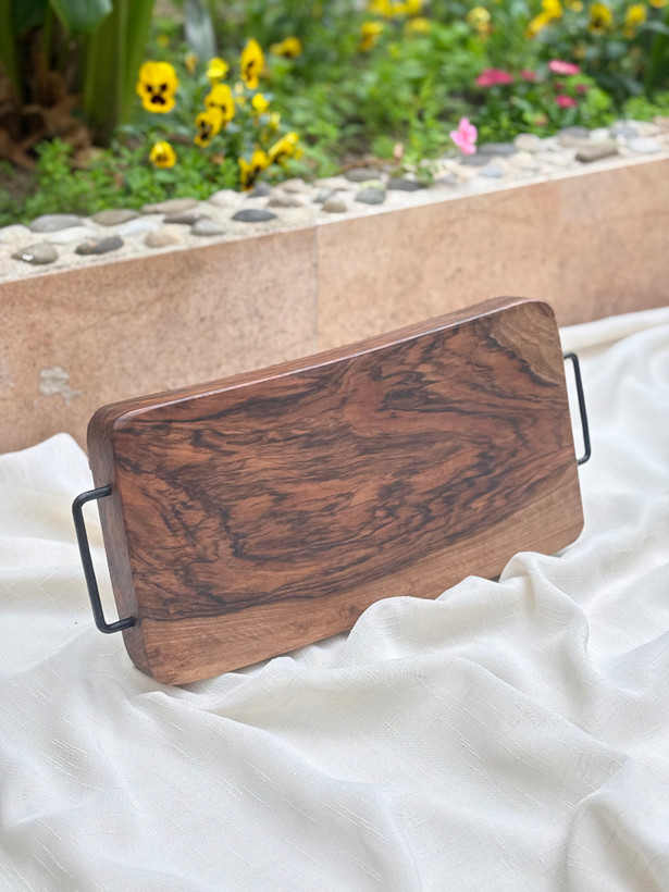 اردوخوری شماره ۹ _سه خونه pastilwood چوب گردو -دسته فلزی