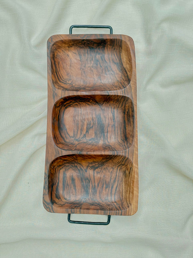 اردوخوری شماره ۹ _سه خونه pastilwood چوب گردو -دسته فلزی